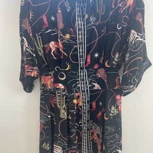 Chic Black and Red Patterned Mini Dress cowgirl western print Hayley Menzies s